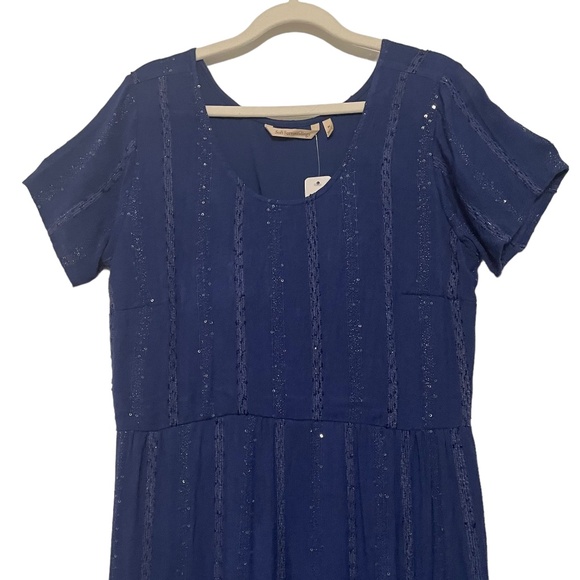 Soft Surroundings NWT Kara Shimmer Cotton Maxi Dress Size M - Picture 2 of 9